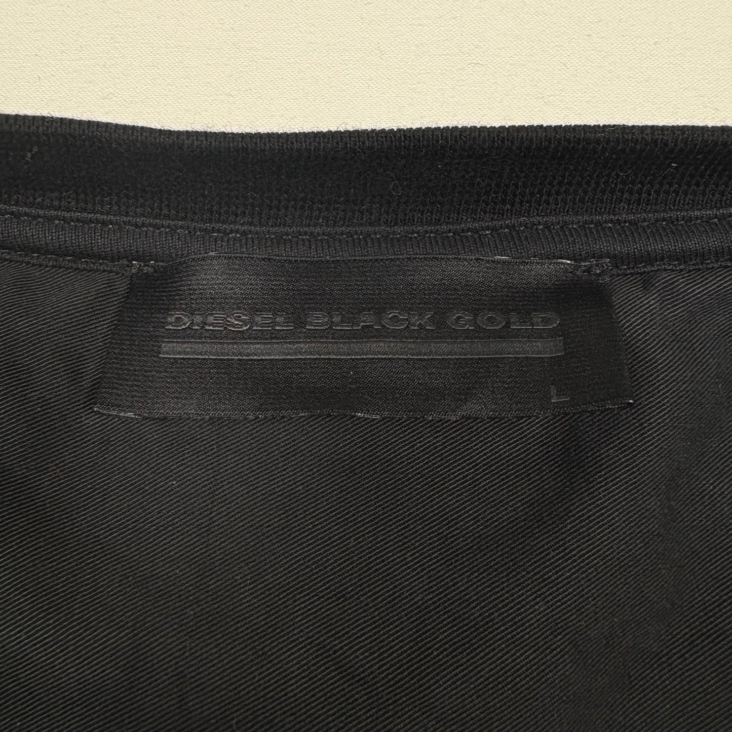 (L) Diesel Men's Black Gold T-Shirt